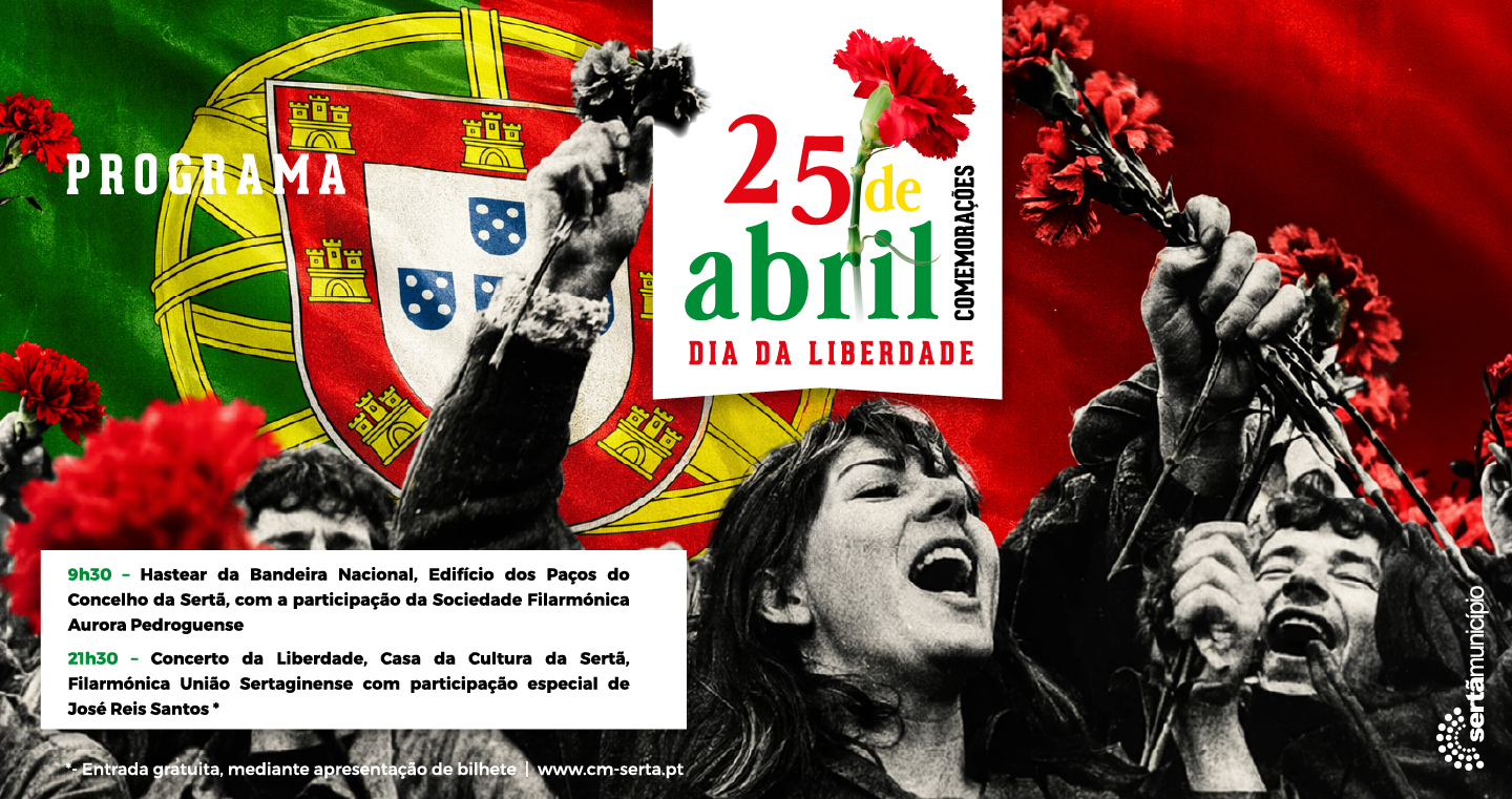 Programa das comemorações do 25 de abril de 2026 na vila da Sertã