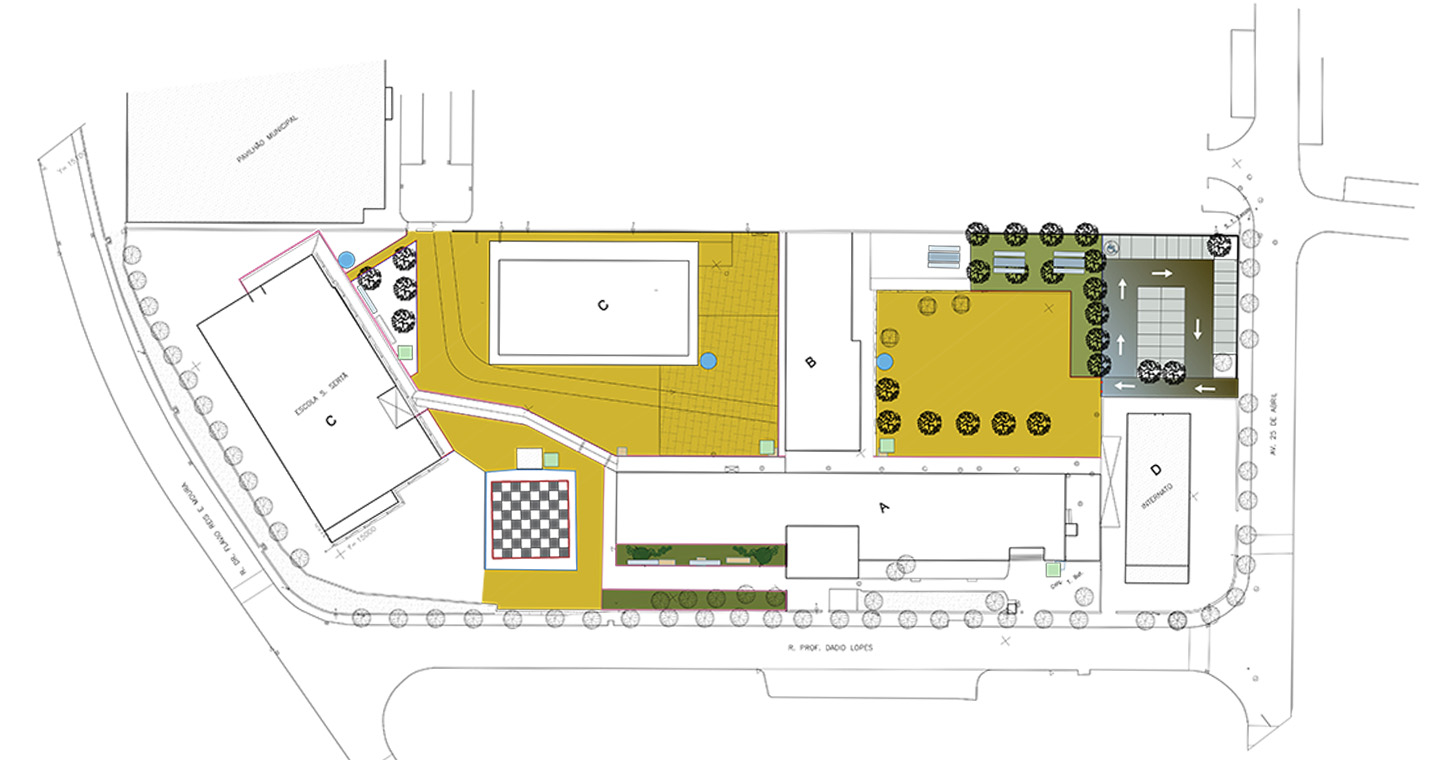 projeto para exterior da escola secundária