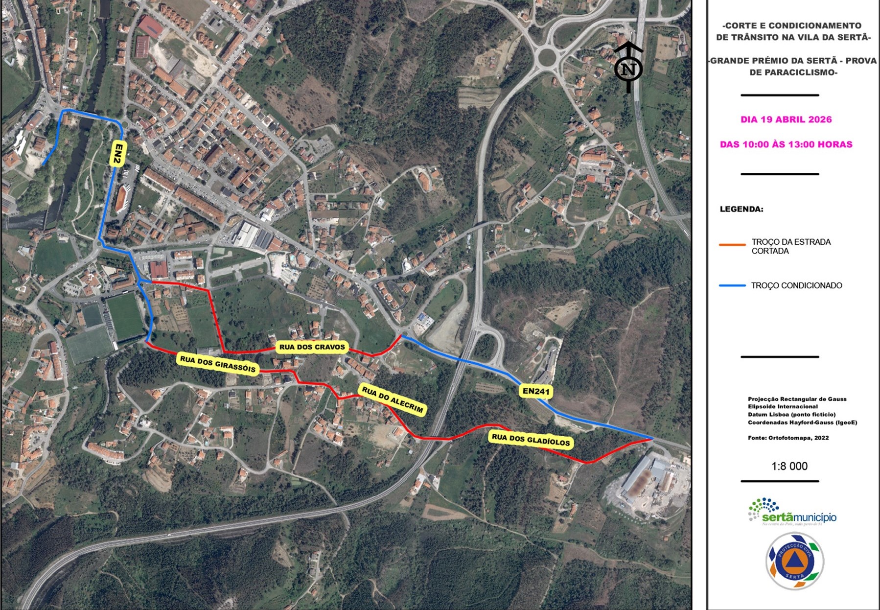 Mapa de Condicionamento de Transito a 19abril - Sertã
